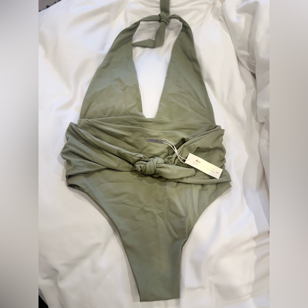 Sandmade - NEW WITH TAGS - Sage Green Halter Swimsuit